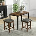 thumbnail image 4 of Costway 24'' Dining Bar Stool Set of 2 Counter Height Padded Seat Wood Frame Kitchen Brown, 4 of 9