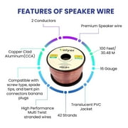 Home Theater Sound System Kit - 7.2 Channel 1500 Watts Bluetooth Amplifier w/ 6 QTY of 8 Framed Ceiling Speakers 300 W Each, 300 ft Speaker Wire & Remote for Home,Office, Restaurant by Technical Pro