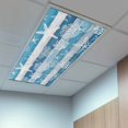 thumbnail image 2 of 2 Pack Blue Navy Wood Striped Fluorescent Light Covers for Ceiling Lights Nautical Starfish Coral Shell Vintage Magnetic Ceiling Light Covers Overhead Light Filters for Office Classroom Home, 2 of 9