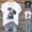 Black, variant on Sexlip Funny Cute Dog Pattern Denim Patchwork Shirt Crewneck Graphic Tee Black L