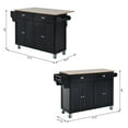 thumbnail image 6 of HomCom Wood Top Drop-Leaf Rolling Kitchen Island Table Cart on Wheels, Black, 6 of 8