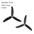 thumbnail image 2 of Hélices RC 5040 5"x4" 3-Vanes Multi-Rotor para Juguetes de Aeronaves, Nylon Negro 2 Pares, 2 of 3