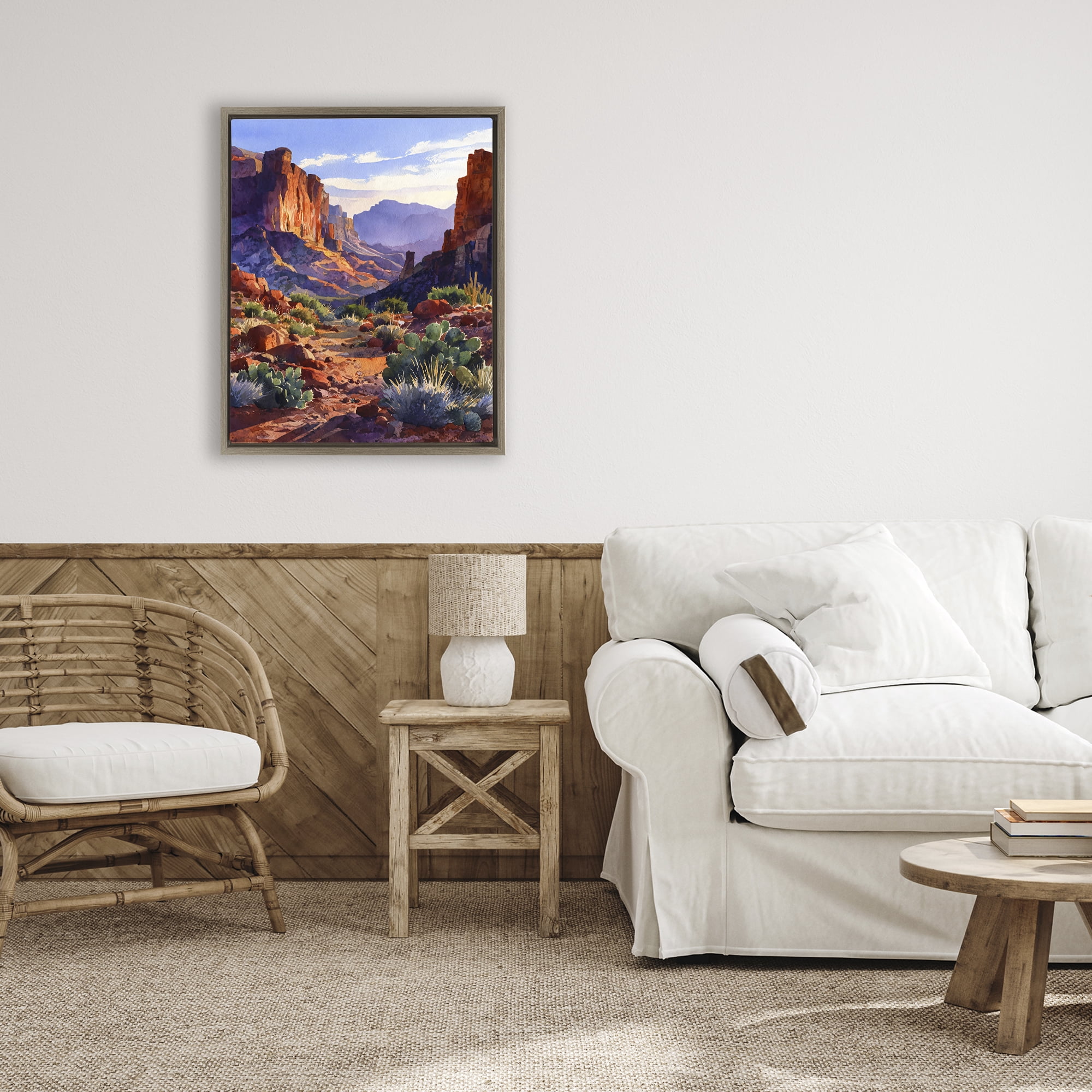 Stupell Industries Western Colors Earthy Desert Brown Framed Floater Canvas Wall Art, design by Franklyn Gregory