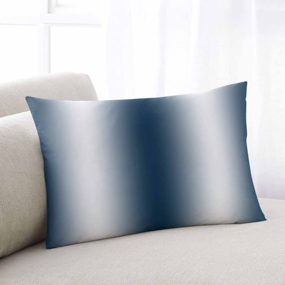 Ombre Dark Blue Throw Pillow Covers, Gradient White Abstract Minimalist Stripe Soft Breathable Pillow Cases with Invisible Zipper for Sleeping, Small Pillowcases for Couch Bed Sofa Chair 16x24 Inches