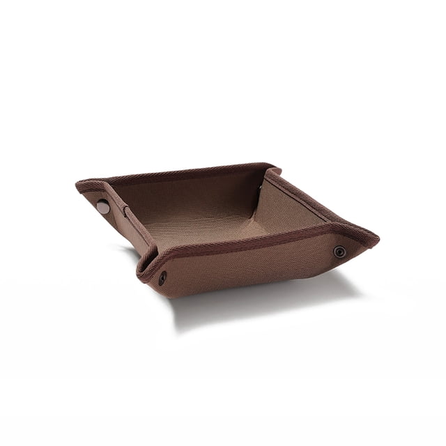 FlyFlise Camping Canvas Storage Tray Outdoor Desktop Keys Camera Watch Sundries Makeup Lipstick Folding Tray Cosmetics Wallet Storage Plate