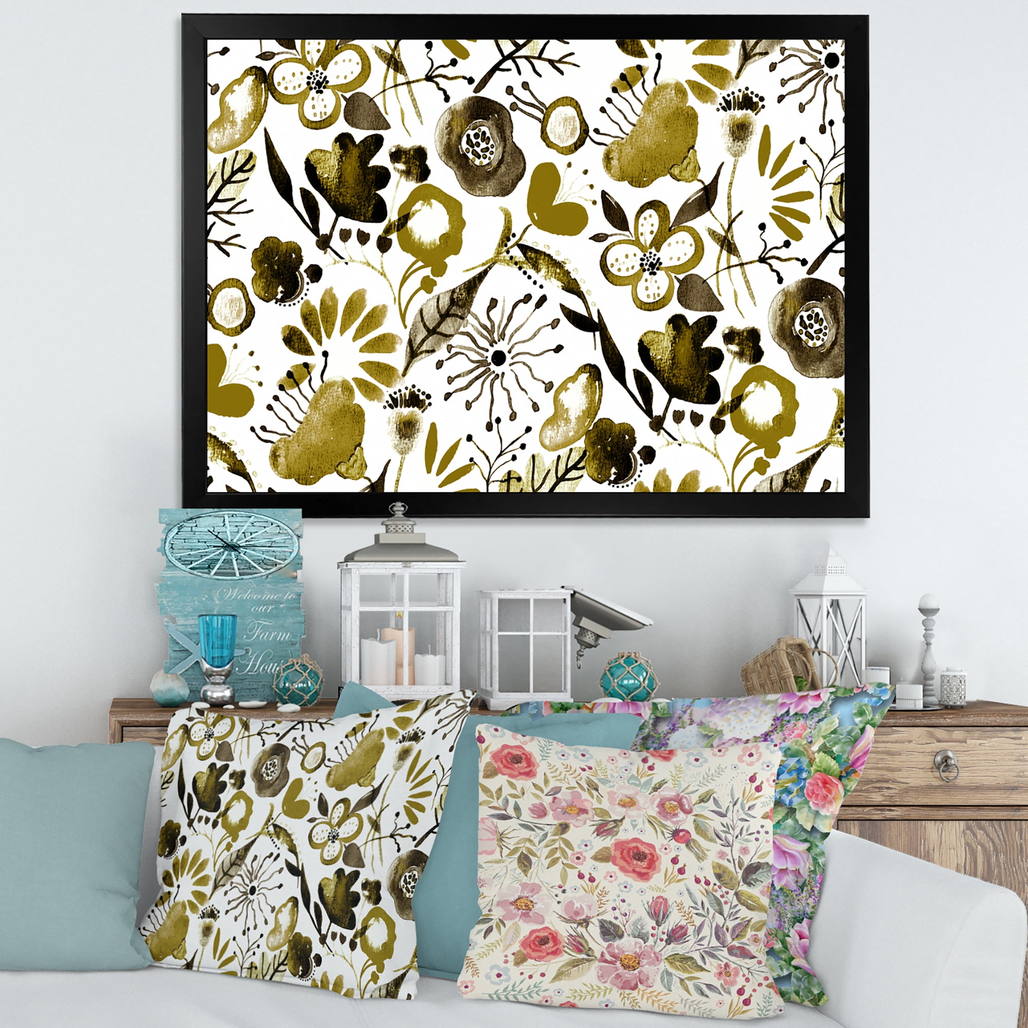 Designart 'Vital Abundance Of Wildflowers II' Modern Framed Art Print