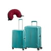 American Tourister Technum 3 Piece Bundle | 20", 28", Travel Pillow (Jade Green)