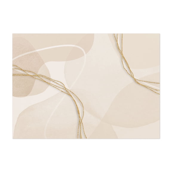 Contemporary Flow Peach Beige - Painting Unframed Wall Art Print 5 x 7 inches