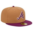 thumbnail image 3 of Men's New Era Brown/Purple Atlanta Braves Two-Tone Color Pack 59FIFTY Fitted Hat, 3 of 5