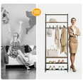 thumbnail image 2 of MIUUKA Coat Rack Shoe Bench,Multi-Functional 4-in-1 Hall Tree,Shoe Storage Bench,Metal Freestanding Entryway Coat Rack Organizer,Single Row Hook 25.2" Width,Brown, 2 of 8