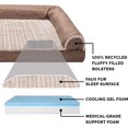 thumbnail image 4 of Cooling Gel Dog Bed for Large Dogs w/ Removable Bolsters & Washable Cover, For Dogs Up to 95 lbs - Quilted Sofa - Iron Gray, Jumbo/XL, 4 of 5