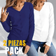 thumbnail image 5 of Set De 2 Sueter De Mujer Manga Larga Unitalla Sueteres Botón Sweater, 5 of 9