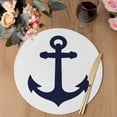 thumbnail image 3 of Nautical Anchor Round 15 Inch Placemats Set of 2, Farmhouse Minimalist White Abstract Art HeatResistant Non Slip Place Mats for Dining Table, Wipeable Braided Kitchen Table Mats for Housewarming, 3 of 9