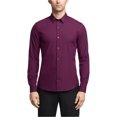 thumbnail image 1 of Calvin Klein Mens Solid Button Down Dress Shirt, Purple, 17-17.5, 1 of 1