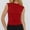 Red, variant on TYGHBN Women's Summer Semi High Neck Solid Color Slim Fit Sleeveless Girl Style Vest Bathing Suit Tops for Women Fitted Shirt Sleep and Crop Top Petite Athletic Crop Top 2000s Crop Top Top plus Size
