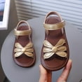 thumbnail image 2 of TOWED22 Girls Sandals Little Girl Summer Dress Shoes Lightweight Open Toe Beach Holiday（Gold,11）, 2 of 7