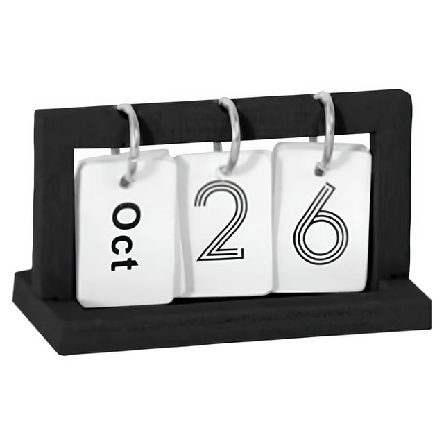 BINGLI Calendrier Perpétuel de Bureau en Bois, Calendrier Perpétuel à Rabat pour Bureau en Bois, Calendrier de Décoration de Bureau Réutilisable, Calendrier Vintage de Bureau pour Bureau, Décoration de Maison, Ornements