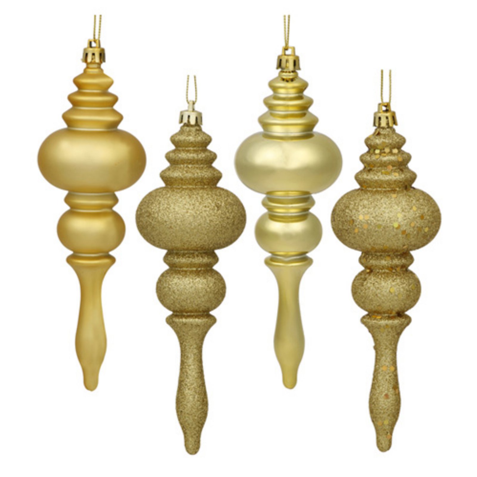 Northlight 8 Count Shatterproof 4 Finish Finial Christmas Ornaments