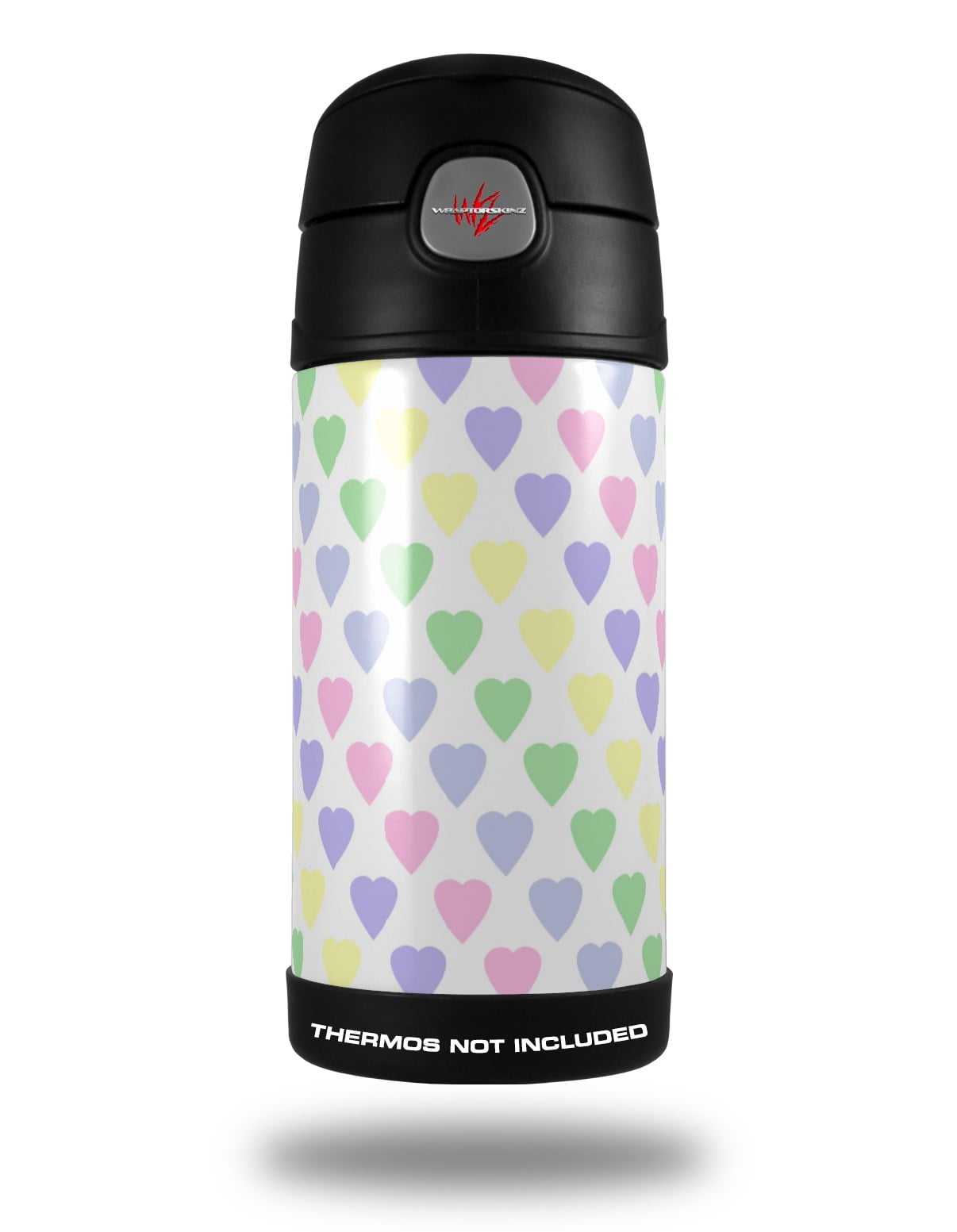 Skin Decal Wrap for Thermos Funtainer 12oz Bottle Pastel Hearts on