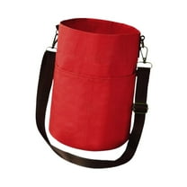 amagogo Yarn Storage Tote with Shoulder Strap Sturdy Crochet Beginners Gift Yarn Bag Red