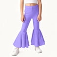 thumbnail image 4 of newwalpole Girl's Flare Leggings High Waist Bell Bottom Pants Dance Casual Pants Kids Print Stretch Hippie Pants Light Purple for Size 7-8 Years, 4 of 8