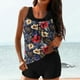 thumbnail image 1 of Trajes de baño tankini para mujer Trajes de baño de dos piezas con espalda de tiras y estampado conservador para mujer Traje de baño de dos piezas para mujer, 1 of 6