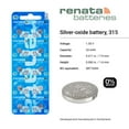 thumbnail image 2 of Renata 315 SR716SW Batteries - 1.55V Silver Oxide 315 Watch Battery (20 Count), 2 of 5