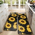 thumbnail image 4 of Kitchen Rugs Sets Of 2,Black Yellow Sunflower Pattern Anti Fatigue Kitchen Mat Rugs Non Slip Washable,Decorative Kitchen Floor Mats for Kitchen,Sink,Laundry,17"x47"+17"x47", 4 of 5
