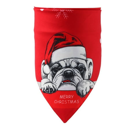 Pet Puppy Bibs For Christmas Dog Washable Scarf Bandana Handkerchiefs