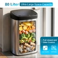 thumbnail image 5 of BestOffice 22 Gallon Stainless Steel Touchless Kitchen Trash Can with Motion Sensor for Indoor Use(Silver), 5 of 7