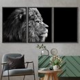 thumbnail image 3 of wall26 - 3 Panel Framed Canvas Wall Art - Lion Head on Black Background - Giclee Print Gallery Wrap Modern Home Art Ready to Hang - 16"x24"x3 BLACK, 3 of 5