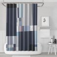 thumbnail image 1 of Shower Curtain Set with Snap-in,Scared Geometric Grid Graphic Grey (2) Shower Curtains Waterproof Shower Liner,Pattern Polyester Bathroom Curtain,72x72Inch, 1 of 4