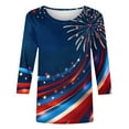 thumbnail image 4 of Vintage American Flag Shirts for Women 2025 Fashion Independence Day 3/4 Length Sleeve Tshirts Summer Tops Dressy Casual Crewneck Patriotic Tunic Top Cross Flag Star Stripes Graphic Tees Blouses, 4 of 5