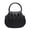 Black, variant on ZhangC Mini Ruched Puffy Clutch Handbag for Women, 7.9 Inch Small Zipper Wallet Crossbody Purse with Round Top Handle, Casual Evening Phone Card Bag, Shopping and Daily Use, Silver