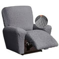 thumbnail image 1 of CHOK Housse Extensible pour Fauteuil Inclinable en Seersucker 2024 4 Pcs style Campagnard Fauteuil Inclinable Housse de Protection Simple pour Meubles de Maison Lavable Durable 1 Place/amande, 1 of 7