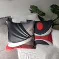 thumbnail image 3 of Juego de 4 fundas de cojín decorativas para sofá, dormitorio, sofá, silla, coche, cama y jardín, 45 x 45 cm (abstracto, rojo y negro), 3 of 5
