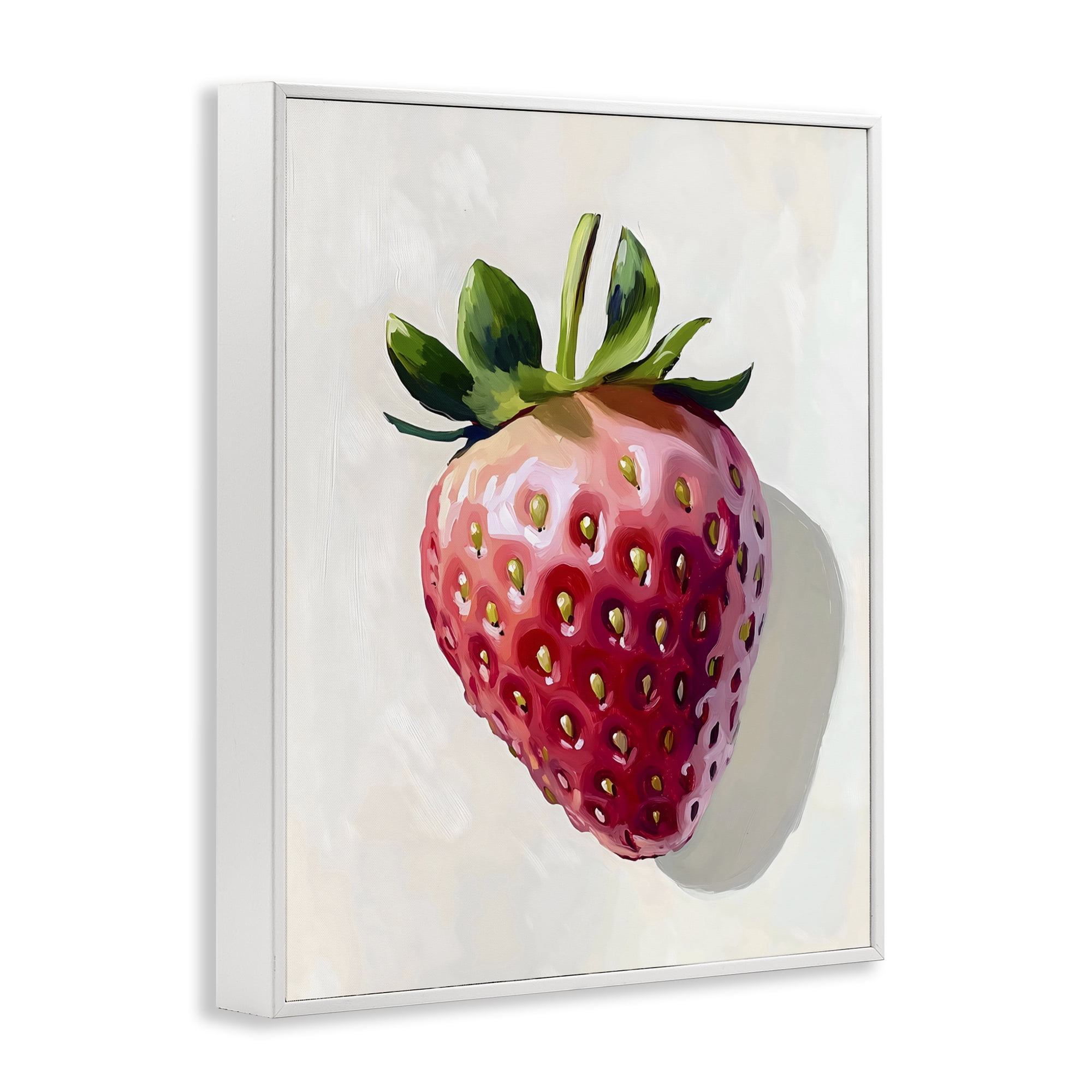 Stupell Industries Juicy Shine Strawberry White Framed Giclee Art, design by The Prints Vibe