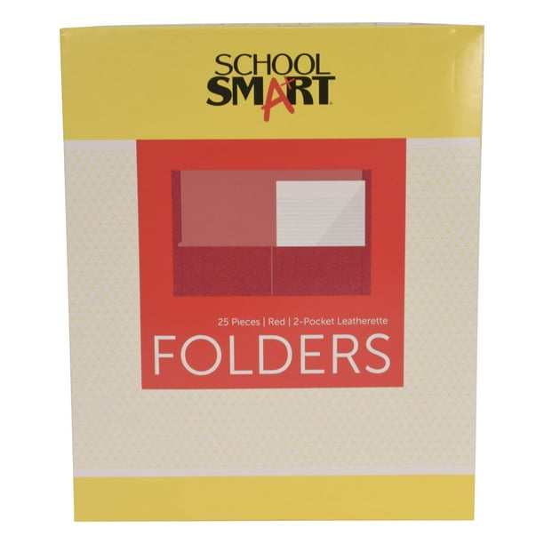 Hojas de papel School Smart de piel sintética, 8,5 x 11, color rojo, 25 unidades