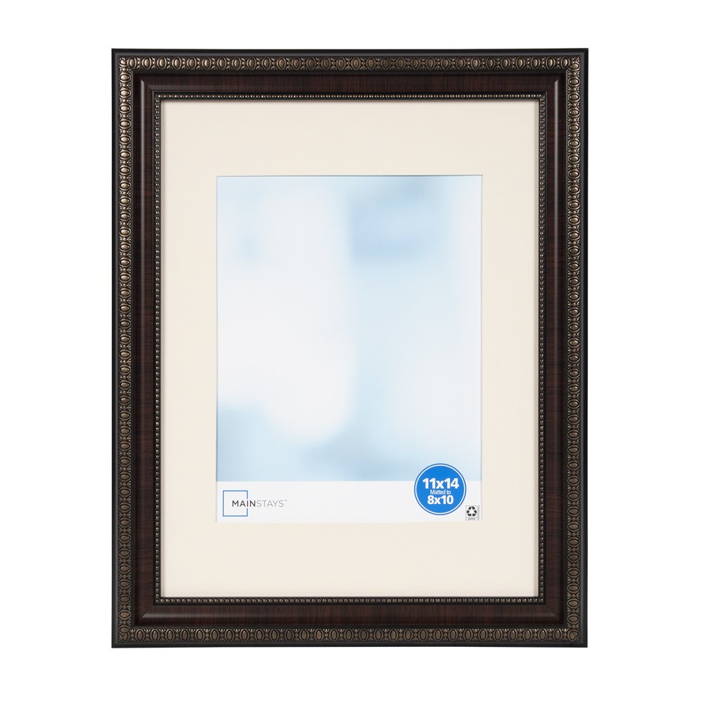 Mainstays Mahogany 11x14 Matted For 8x10 Picture Frame 8370