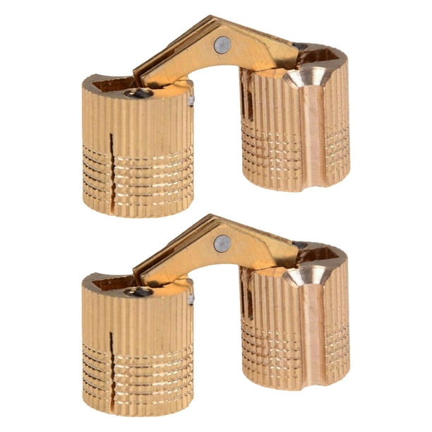 GOOHOCHY Bisagras de resorte cilíndricas de bisagra de cobre pesado de 2 piezas para caja de puertas (14 mm)