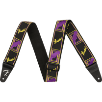 Fender 2" Monogrammed Neon Purple/Yellow Nylon Guitar Strap #0990681306