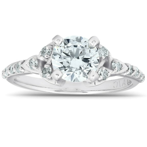 Pompeii 1 Ct Diamond Engagement Ring Celtic Triangle 14k White Gold (I/J,I2-I3)