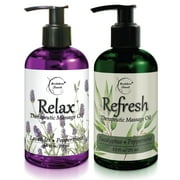 Brookethorne Naturals Massage Oil Set of 2 - Lavender, Eucalyptus & Peppermint