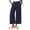 Navy, variant on Anne Klein Womens Elena Cotton Cropped Wide Leg Pants Aliyah Stripe-Cosmos Combo S