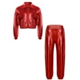 thumbnail image 1 of Doomiva Boys' Girls' Modern Jazz Cheer Performance Set Hip Hop Street Dance Clothes 2-Piece Red 6, 1 of 5