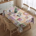 thumbnail image 2 of Pioneer Flower Floral Print Pattern Rectangle Tablecloth 60"x84",Waterproof Polyester Rectangle Table Cloth, Wipeable Spillproof Polyester Tablecloth for Dining, Camping, Indoor and Outdoor, 2 of 5