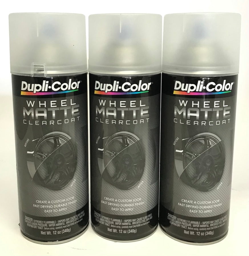 Duplicolor HWP106 3 Pack Wheel Coating Spray Paint Matte Clear 12