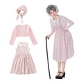 thumbnail image 2 of Women's Silly Dress Up Granny Outfit 100 Days Of School Floral Dress 3 Piece Set Pink M, 2 of 7