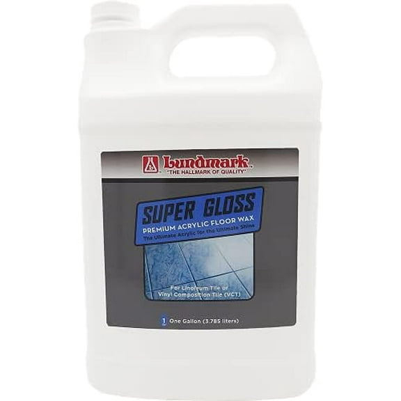 Lundmark Super Gloss Acrylic, Extra Heavy-Duty Hard Finish Floor Wax, 1-Gallon, 3202G01-2
