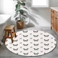 thumbnail image 3 of Round Rug 4Ft Washable Non-Slip, Black Spring Butterfly Circle Area Rugs for Living Room Bedroom, Bow Knot Indoor Floor Mats Carpet Runner for Home Decor Aesthetic, 3 of 8